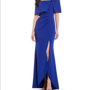 Eliza J Asymmetrical Scuba Off The Shoulder Gown